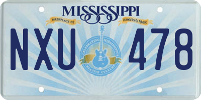 MS license plate NXU478