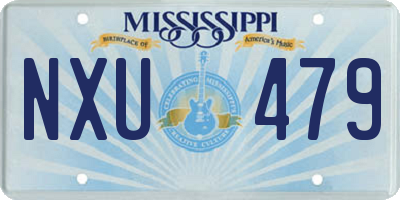 MS license plate NXU479