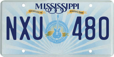 MS license plate NXU480