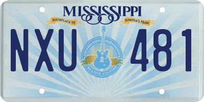 MS license plate NXU481