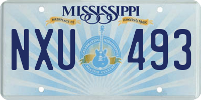 MS license plate NXU493