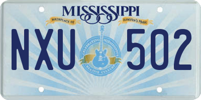 MS license plate NXU502
