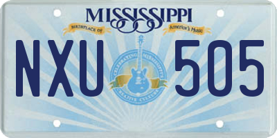 MS license plate NXU505