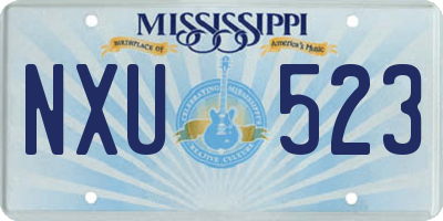 MS license plate NXU523
