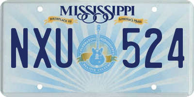 MS license plate NXU524