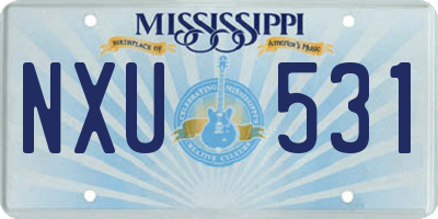 MS license plate NXU531