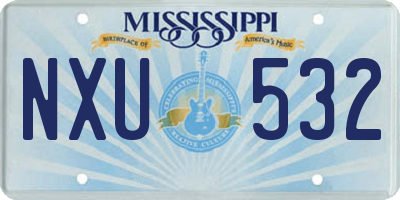 MS license plate NXU532