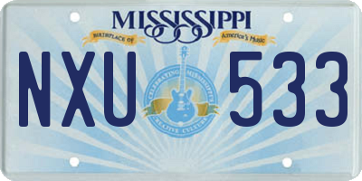 MS license plate NXU533