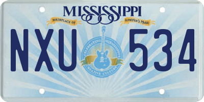 MS license plate NXU534