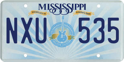 MS license plate NXU535