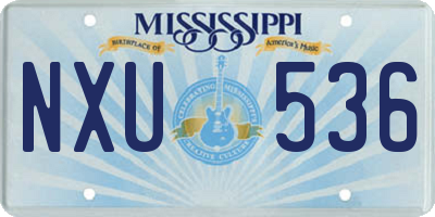 MS license plate NXU536