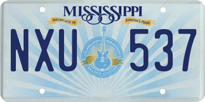 MS license plate NXU537