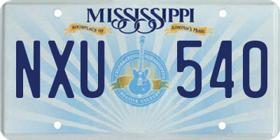 MS license plate NXU540