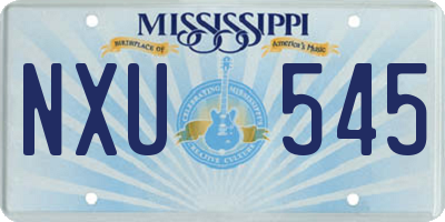 MS license plate NXU545