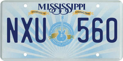 MS license plate NXU560