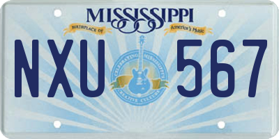 MS license plate NXU567