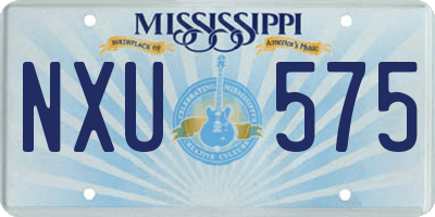 MS license plate NXU575