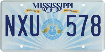 MS license plate NXU578