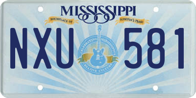 MS license plate NXU581