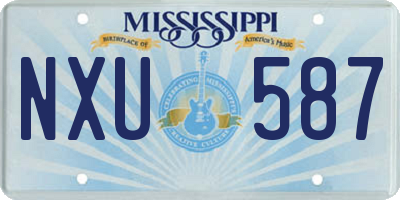 MS license plate NXU587