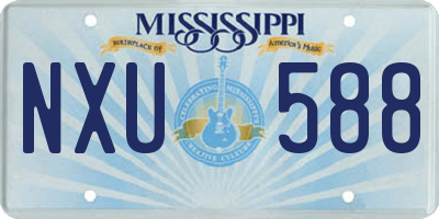MS license plate NXU588