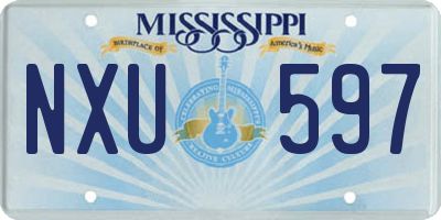 MS license plate NXU597