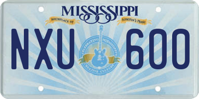 MS license plate NXU600