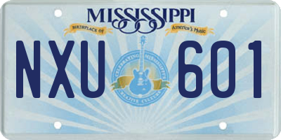 MS license plate NXU601