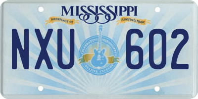MS license plate NXU602