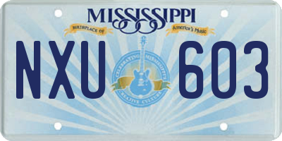 MS license plate NXU603