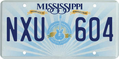 MS license plate NXU604