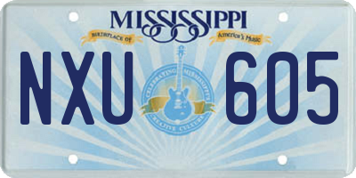 MS license plate NXU605
