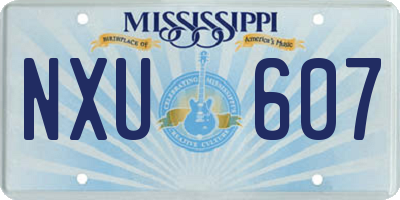 MS license plate NXU607