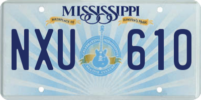 MS license plate NXU610