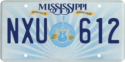 MS license plate NXU612