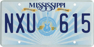 MS license plate NXU615