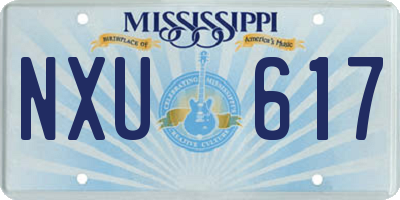 MS license plate NXU617