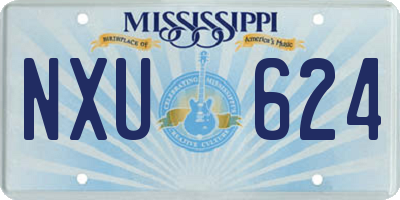 MS license plate NXU624