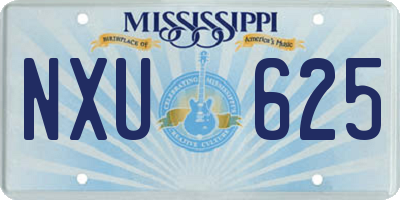MS license plate NXU625