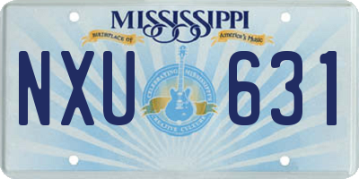 MS license plate NXU631