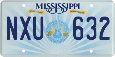 MS license plate NXU632