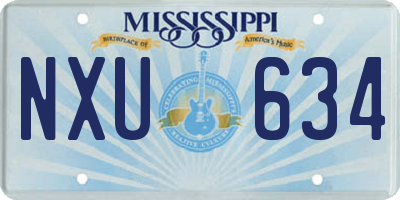 MS license plate NXU634