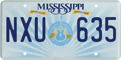 MS license plate NXU635