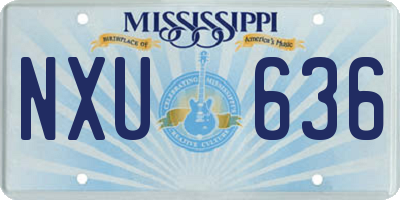 MS license plate NXU636