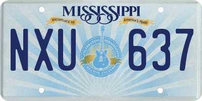 MS license plate NXU637