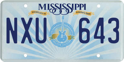 MS license plate NXU643