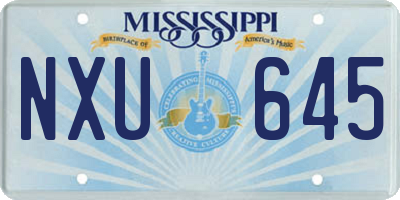 MS license plate NXU645
