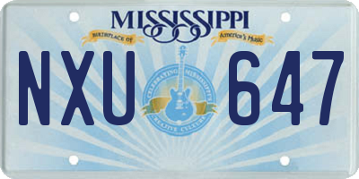 MS license plate NXU647