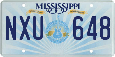 MS license plate NXU648