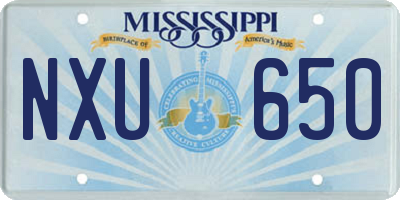 MS license plate NXU650